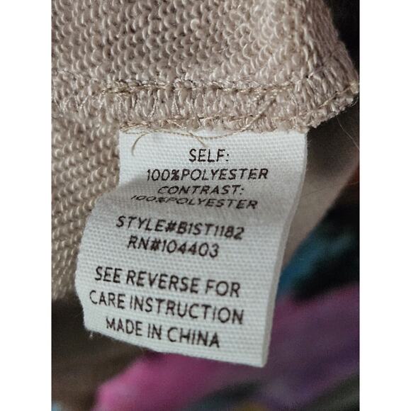 Blu Pepper Colorblock Womens Sweater Outside Seams Gray Cream Tan Size Large - Picture 5 of 8